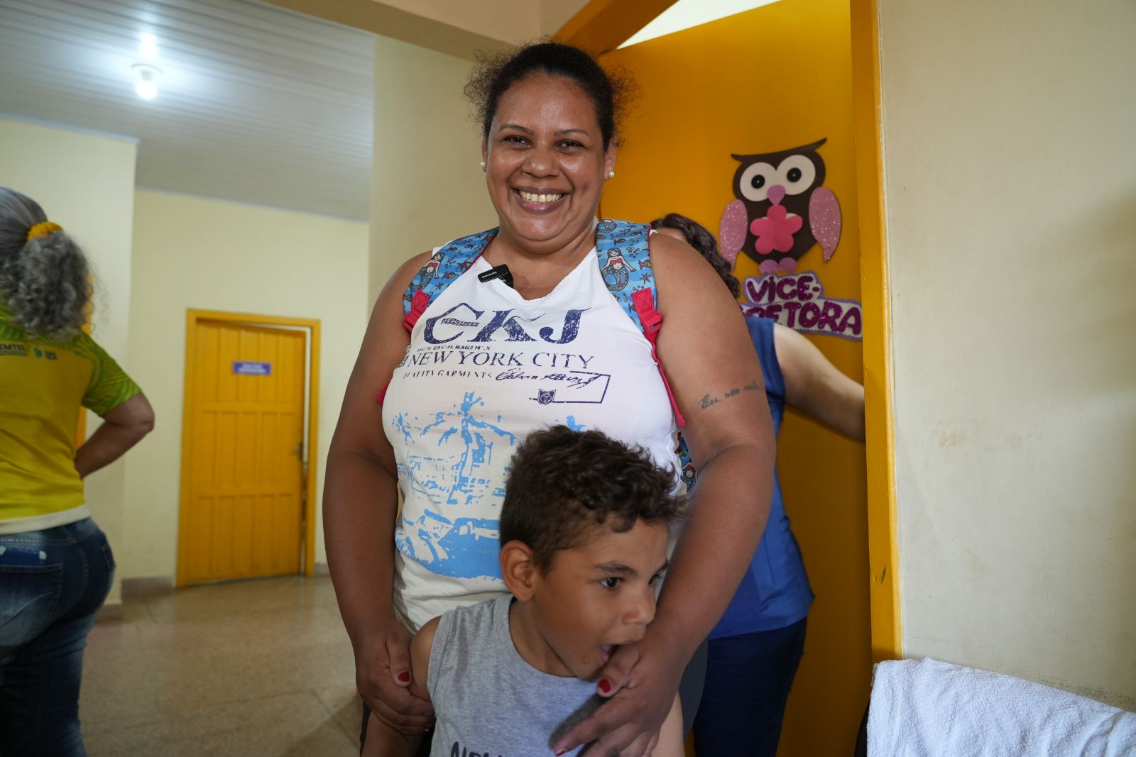  Flávia Henrique de Lima aproveitou a oportunidade para inscrever o filho